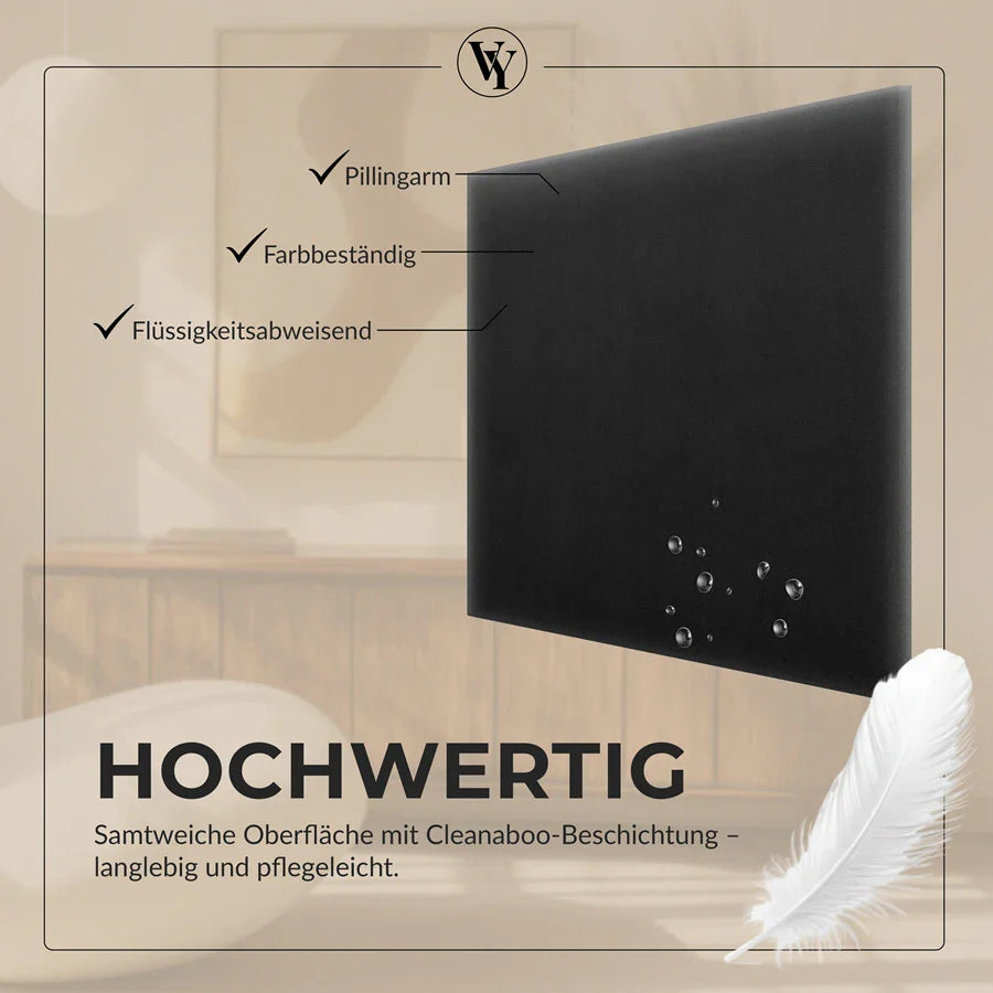 Wandkissen Quadrat | Schwarz M01 Samt