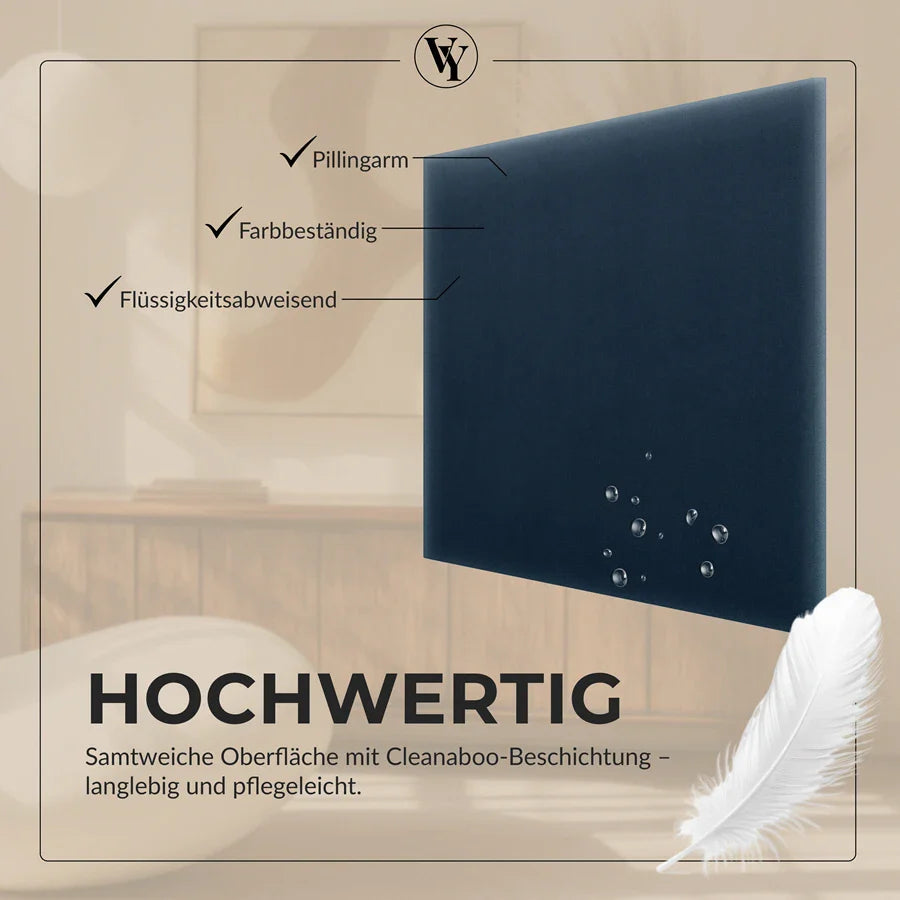 Wandkissen Quadrat | Dunkelblau M03 Samt