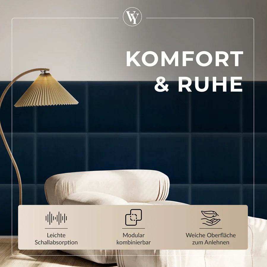 Wandkissen Quadrat | Dunkelblau M03 Samt