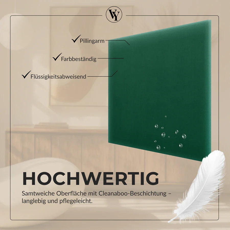 Wandkissen Quadrat | Dunkelgrün M04 Samt