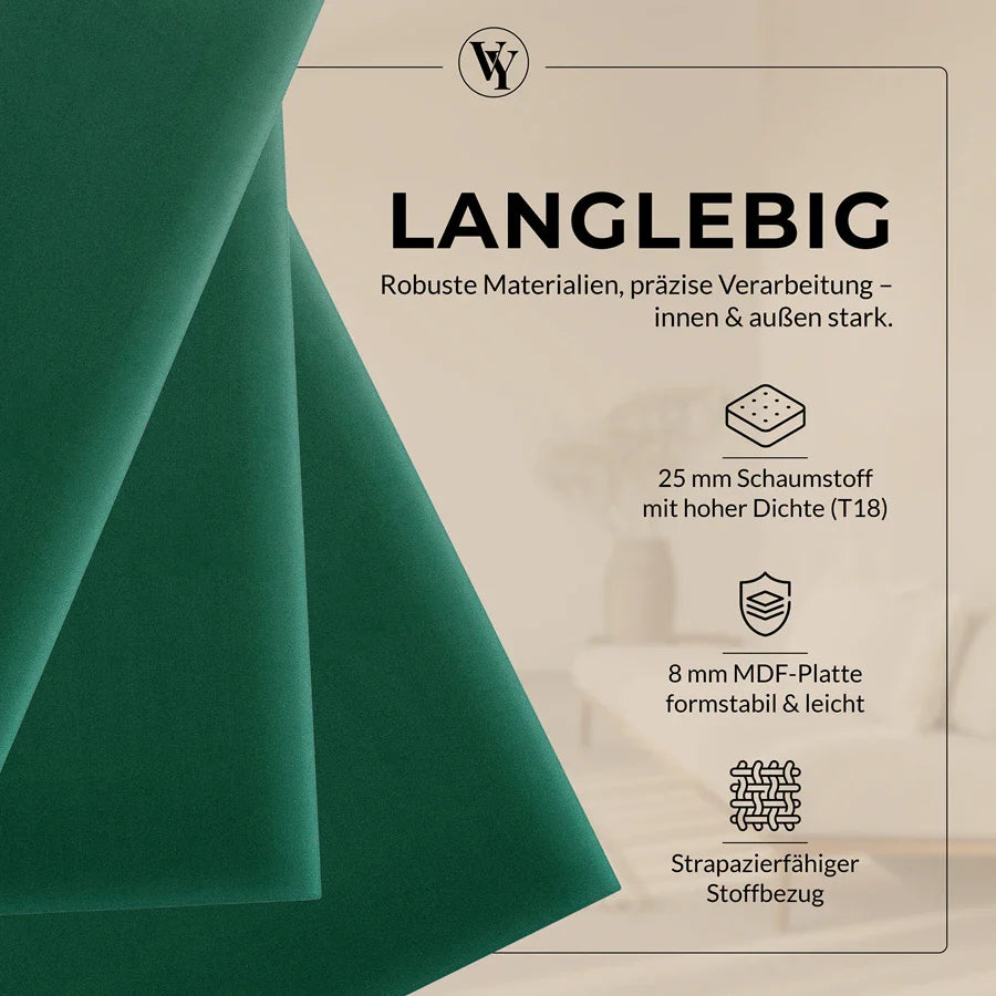 Wandkissen Quadrat | Dunkelgrün M04 Samt