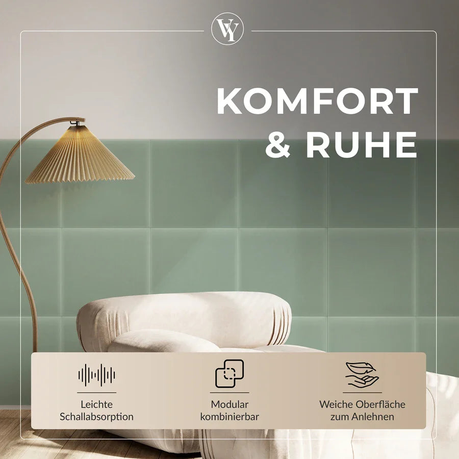 Wandkissen Quadrat | Mintgrün M05 Samt