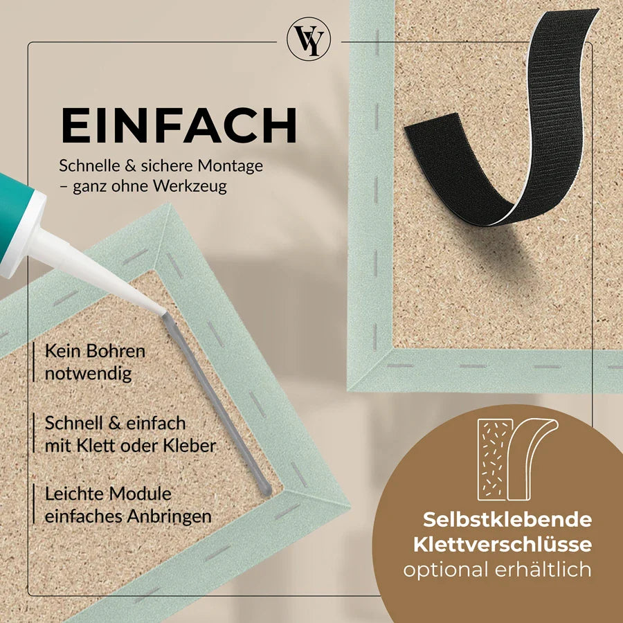 Wandkissen Quadrat | Mintgrün M05 Samt