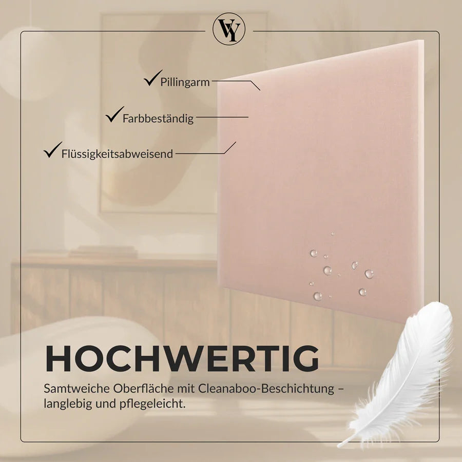 Wandkissen Quadrat | Hellrosa M06 Samt