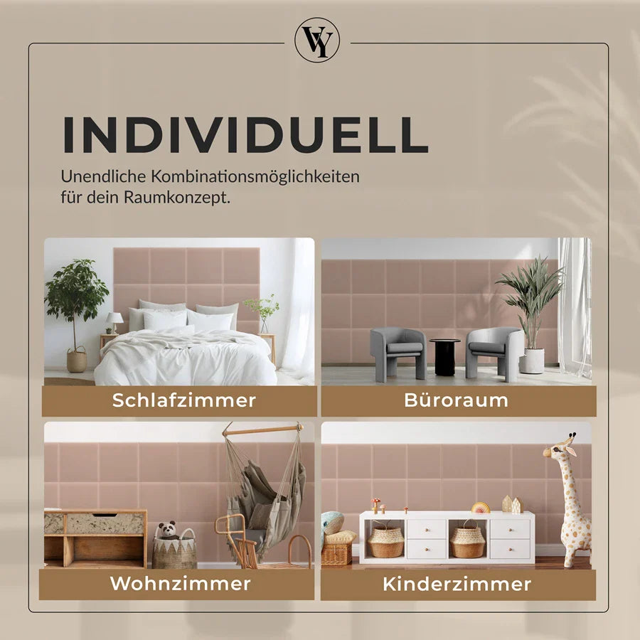 Wandkissen Quadrat | Hellrosa M06 Samt