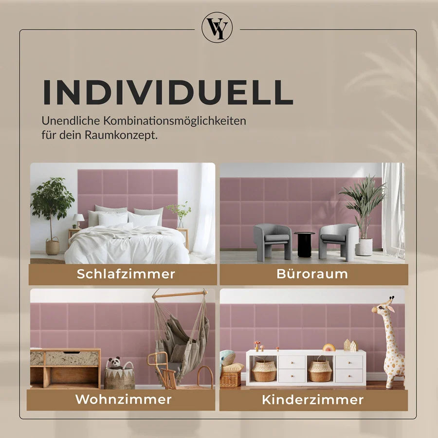 Wandkissen Quadrat | Rosa M08 Samt