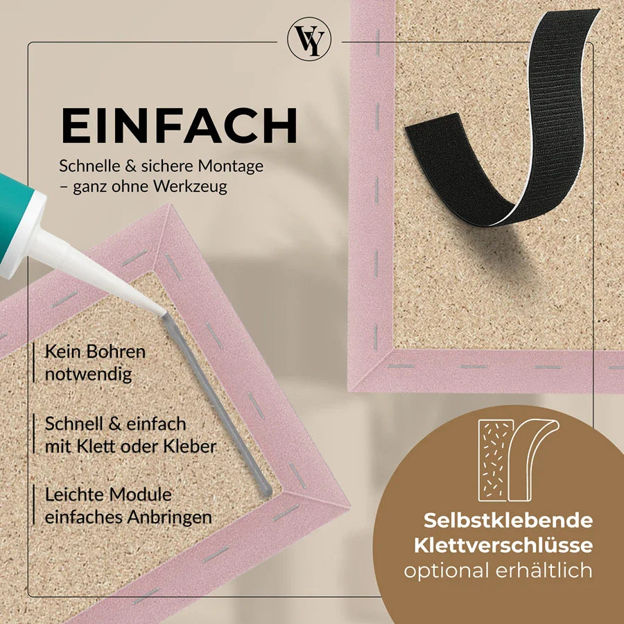 Wandkissen Quadrat | Rosa M08 Samt