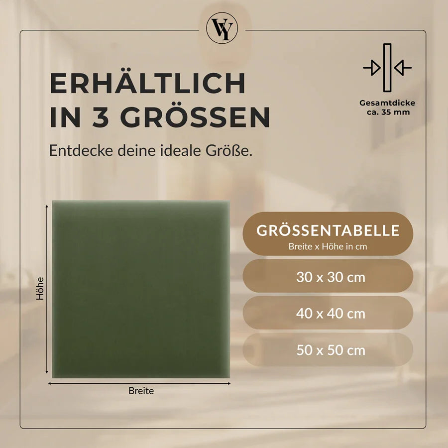 Wandkissen Quadrat | Khaki M09 Samt