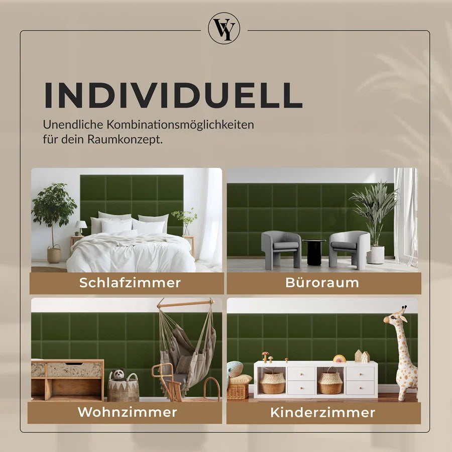 Wandkissen Quadrat | Khaki M09 Samt