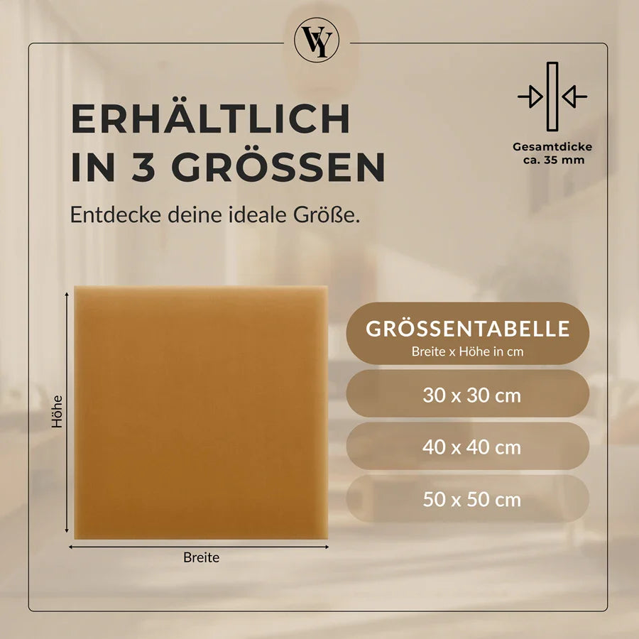 Wandkissen Quadrat | Kurkuma M10 Samt