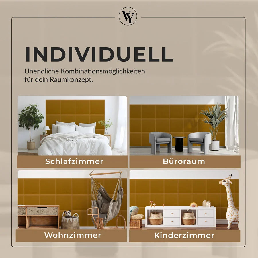 Wandkissen Quadrat | Kurkuma M10 Samt