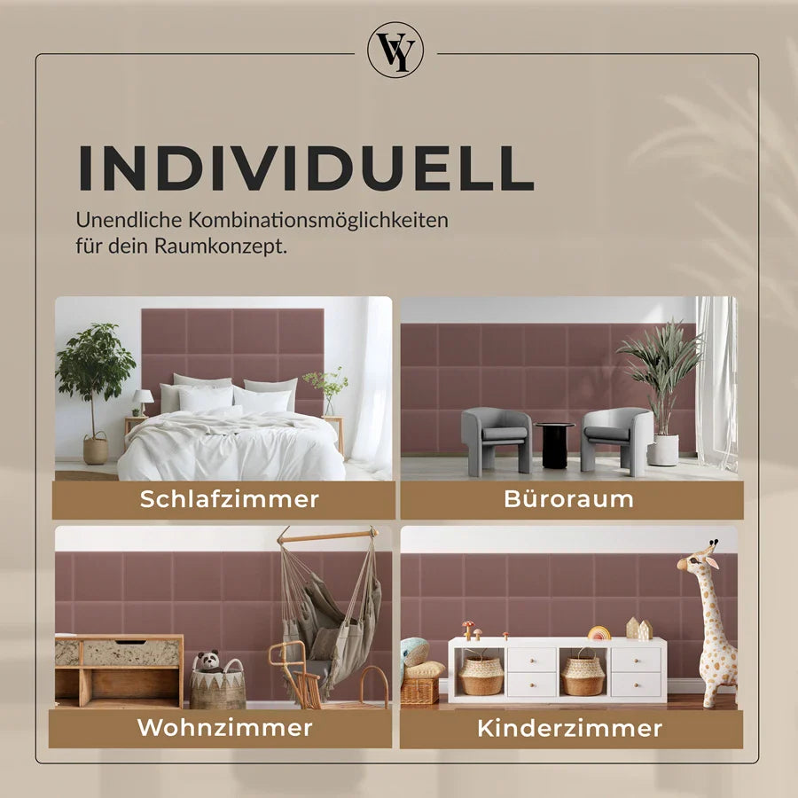 Wandkissen Quadrat | Altrosa M12 Samt