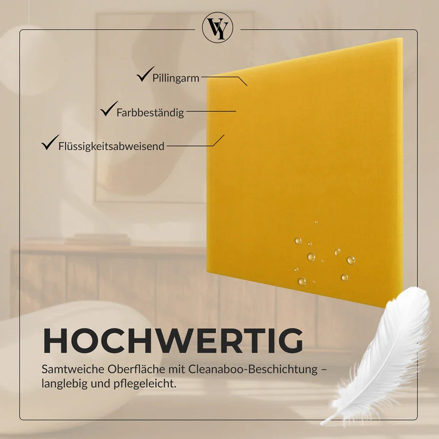 Wandkissen Quadrat | Gelb M13 Samt