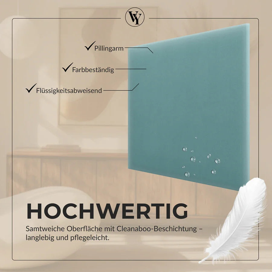 Wandkissen Quadrat | Azurblau M14 Samt