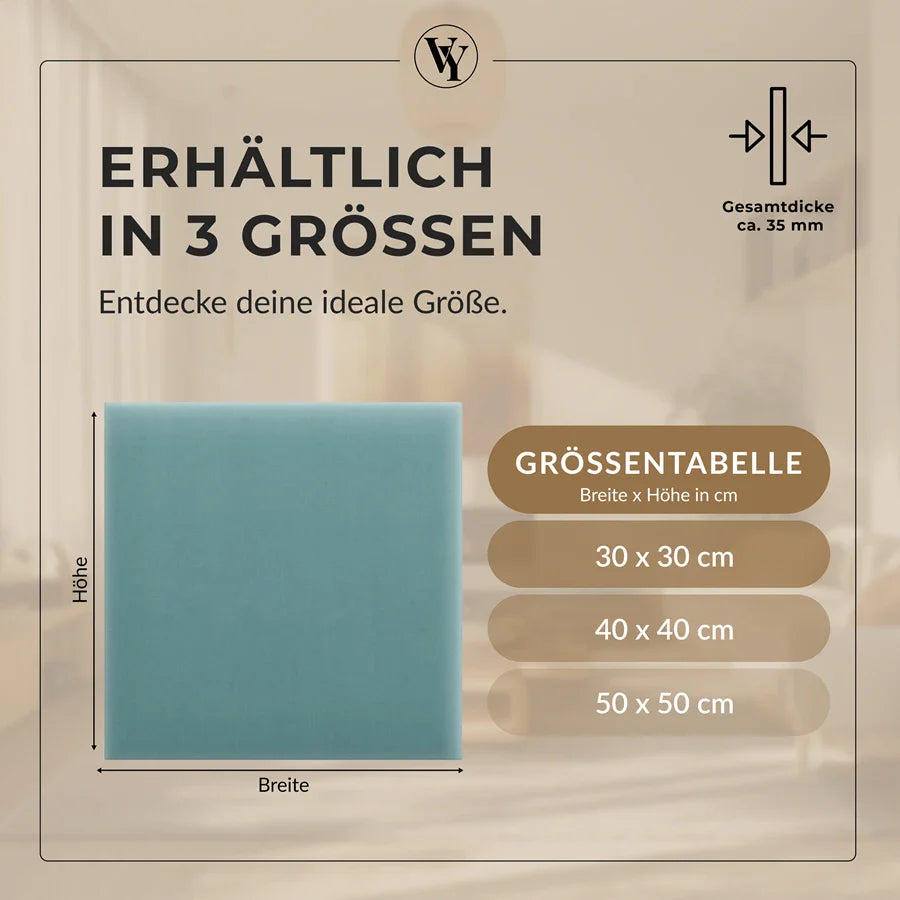 Wandkissen Quadrat | Azurblau M14 Samt