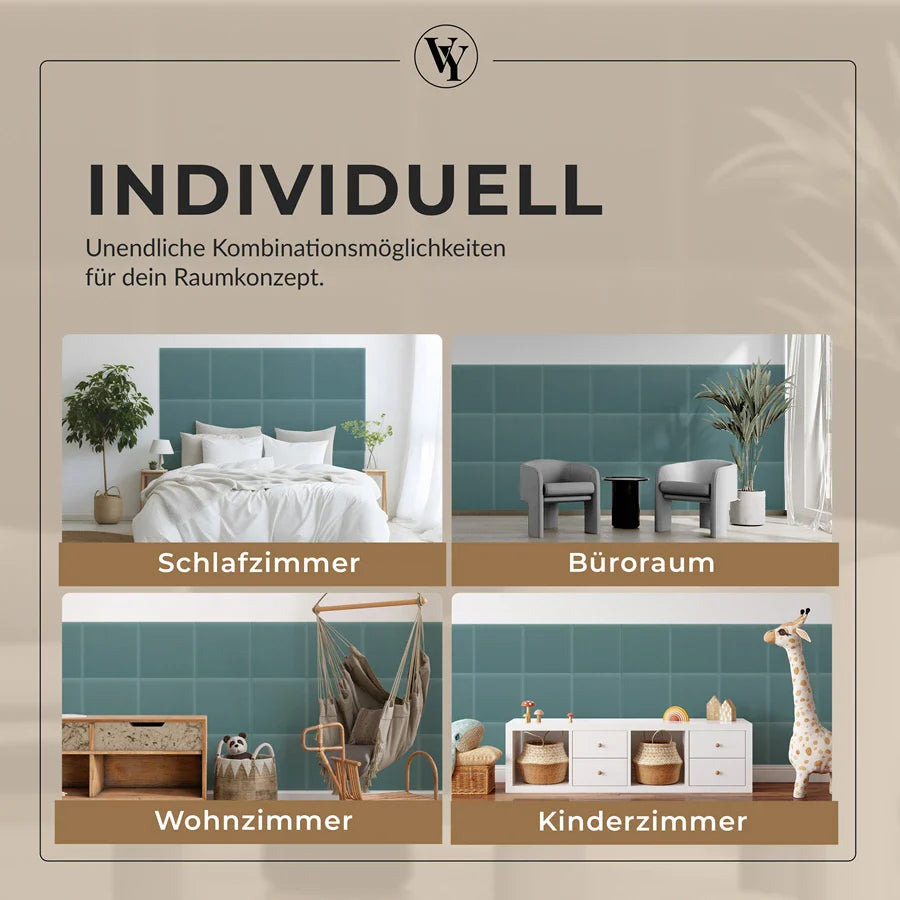 Wandkissen Quadrat | Azurblau M14 Samt