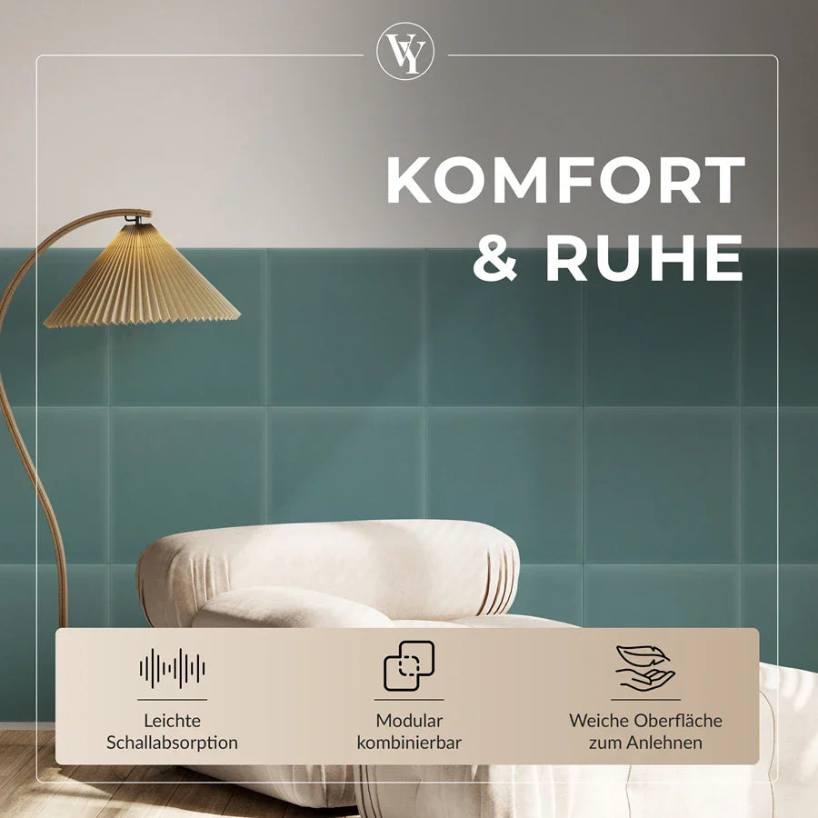 Wandkissen Quadrat | Azurblau M14 Samt