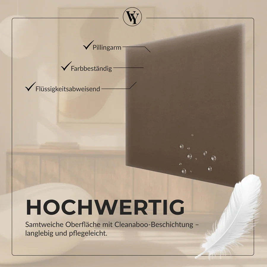 Wandkissen Quadrat | Blassbraun M15 Samt