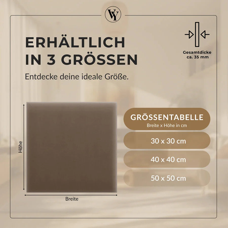 Wandkissen Quadrat | Blassbraun M15 Samt