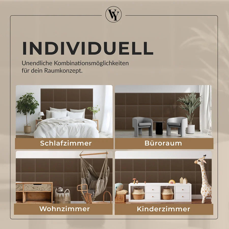 Wandkissen Quadrat | Blassbraun M15 Samt