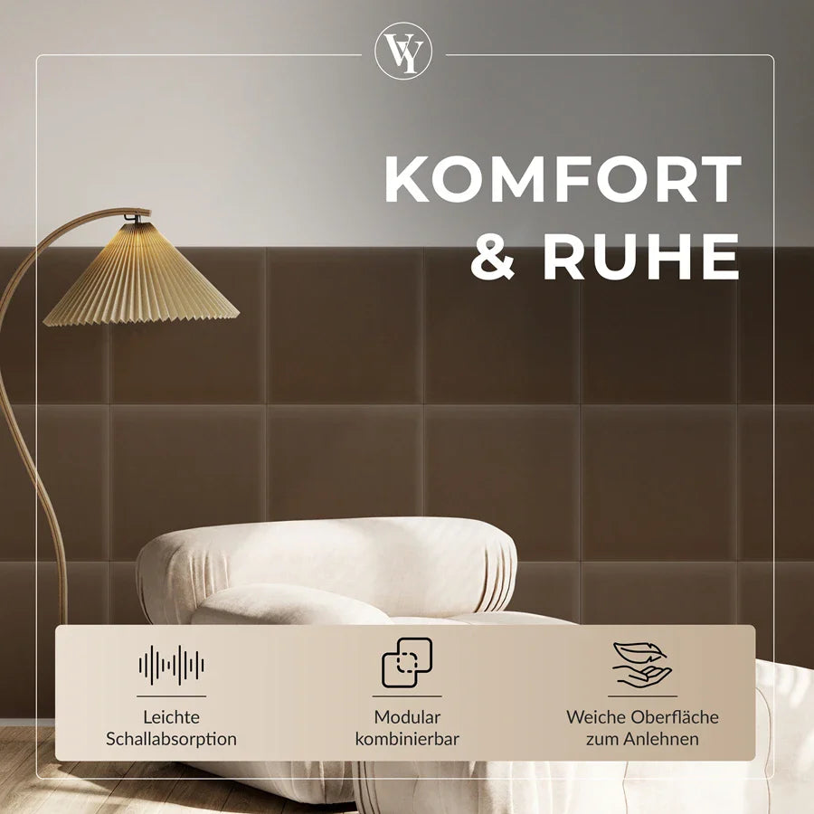 Wandkissen Quadrat | Blassbraun M15 Samt