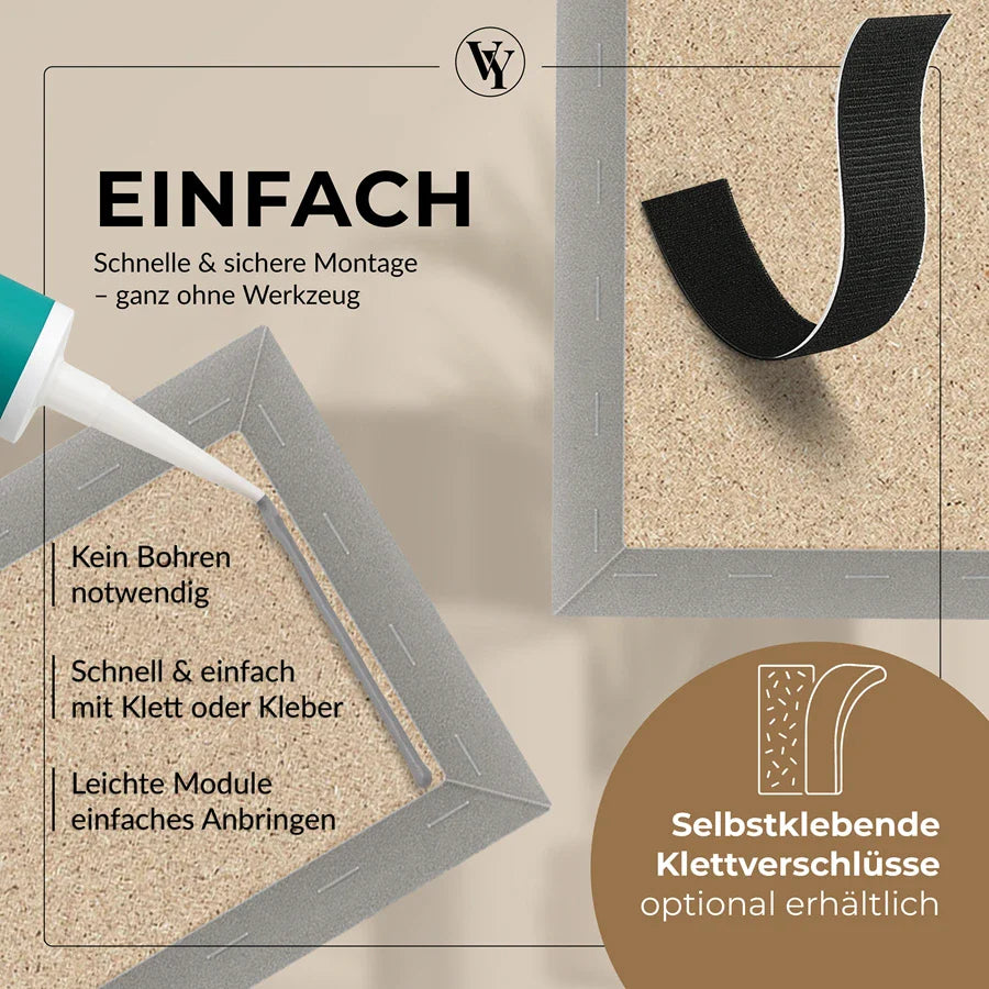 Wandkissen Quadrat | Grau M17 Samt