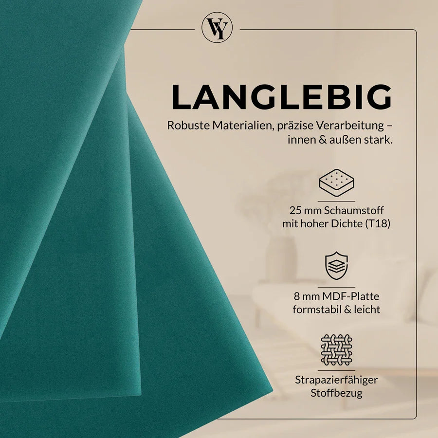 Wandkissen Quadrat | Türkis M19 Samt