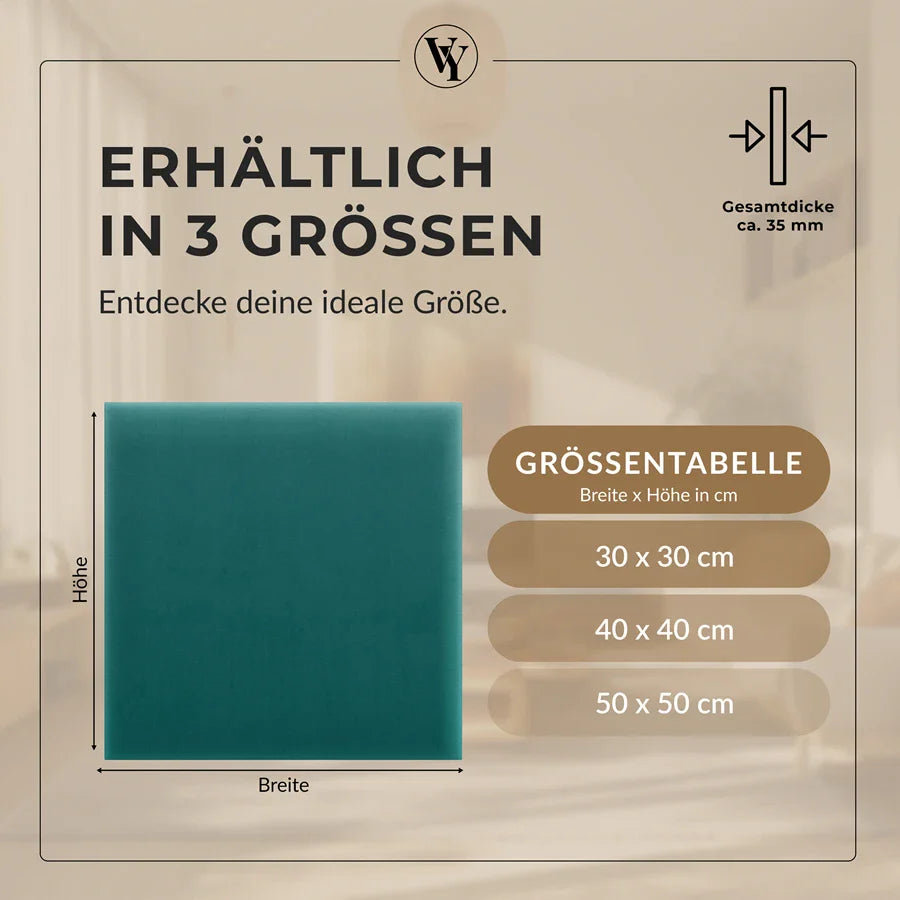 Wandkissen Quadrat | Türkis M19 Samt