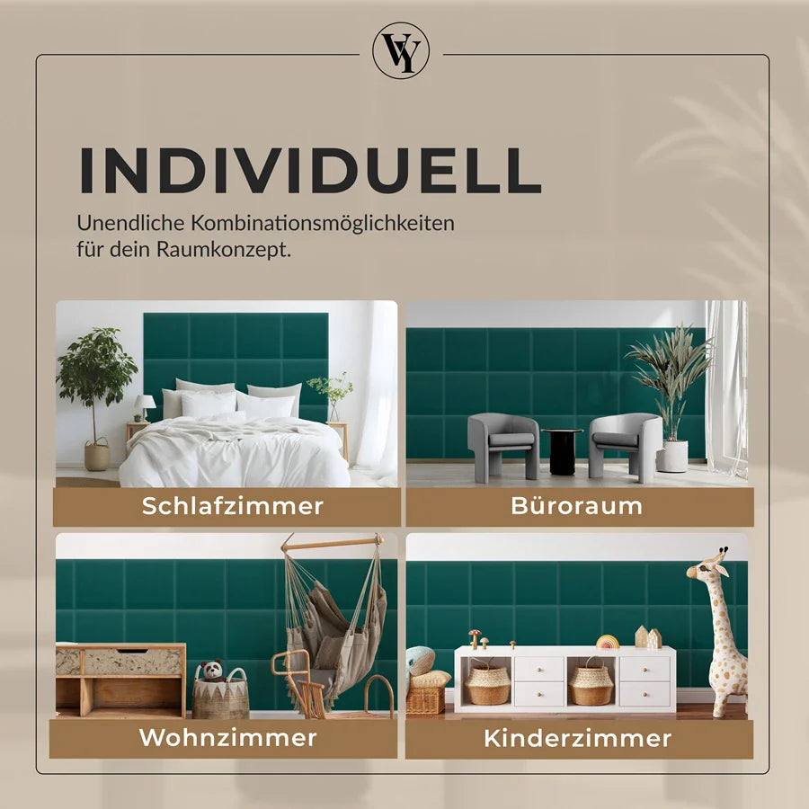 Wandkissen Quadrat | Türkis M19 Samt