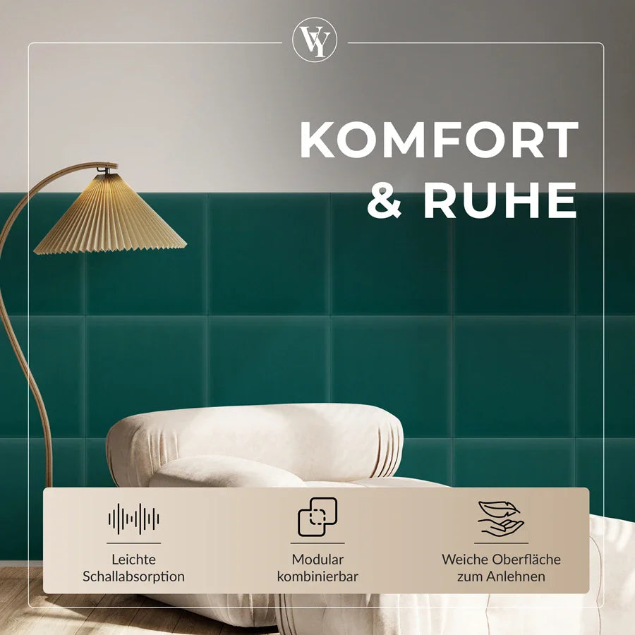 Wandkissen Quadrat | Türkis M19 Samt