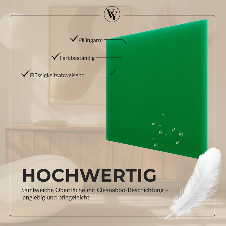 Wandkissen Quadrat | Hellgrün M21 Samt