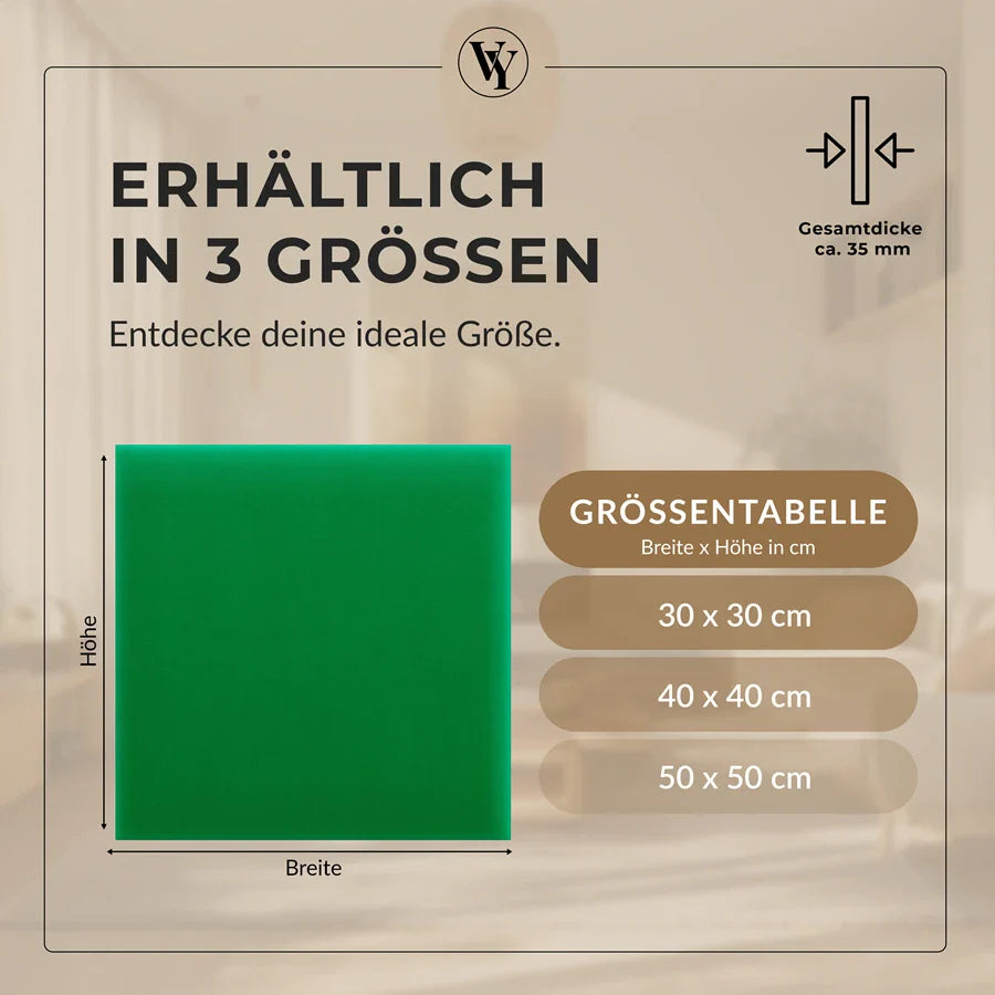 Wandkissen Quadrat | Hellgrün M21 Samt