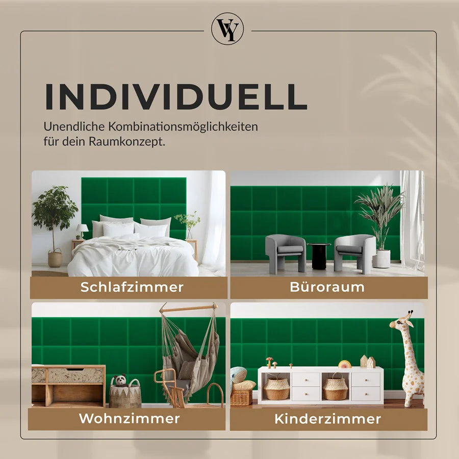 Wandkissen Quadrat | Hellgrün M21 Samt