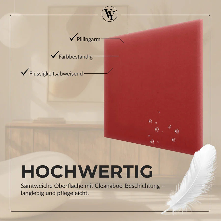 Wandkissen Quadrat | Orientrot M23 Samt