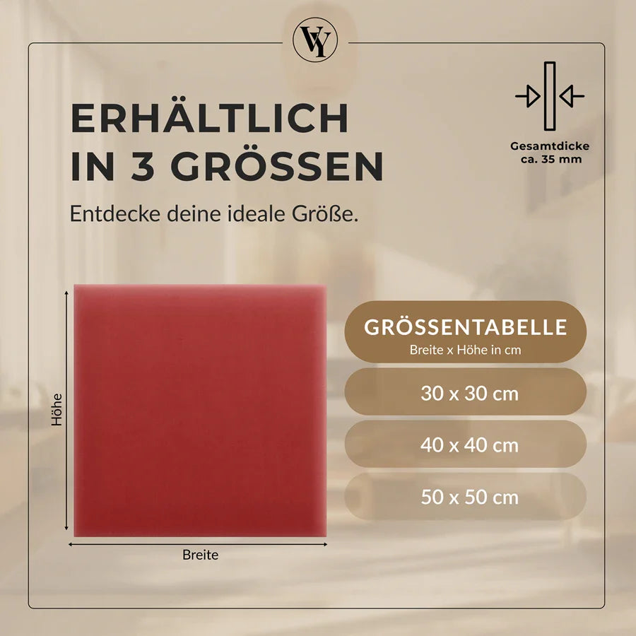 Wandkissen Quadrat | Orientrot M23 Samt