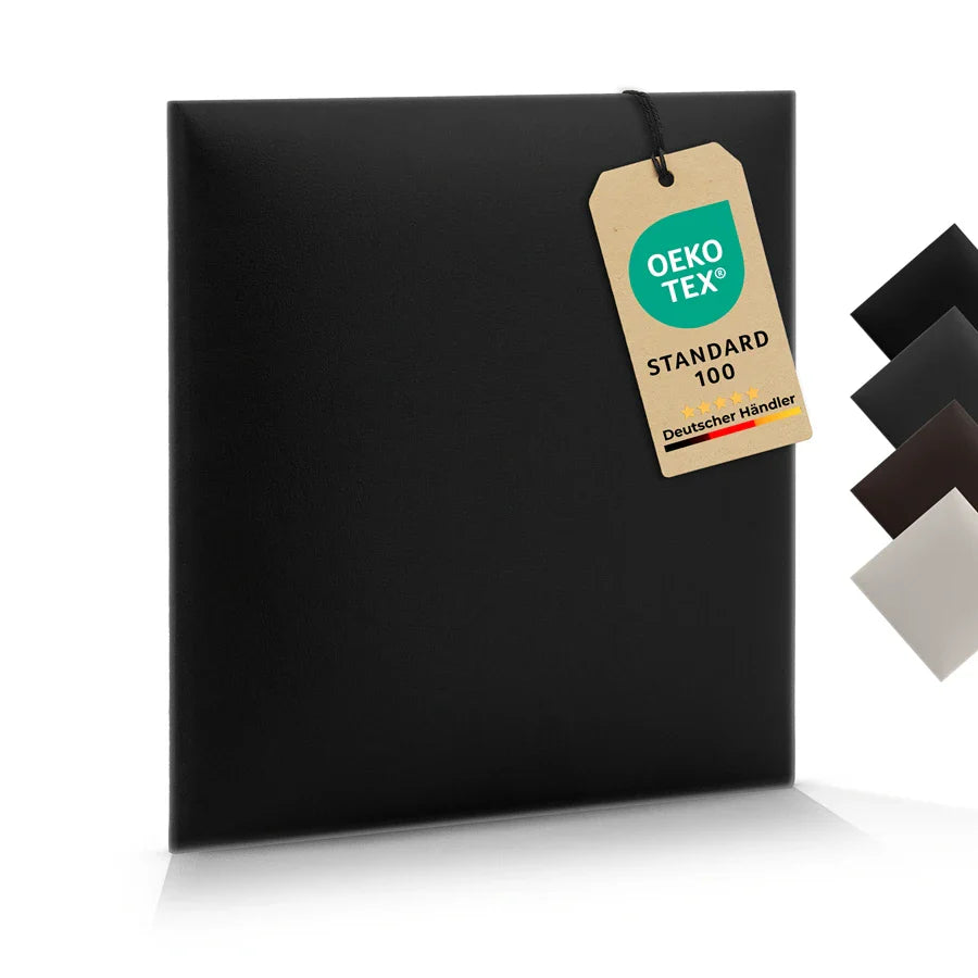 Wandkissen Quadrat | Schwarz S01 Öko-Leder