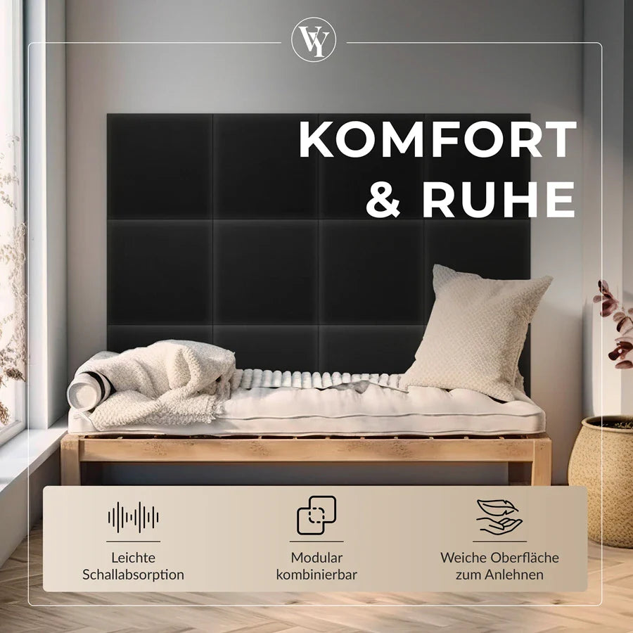 Wandkissen Quadrat | Anthrazit S02 Öko-Leder