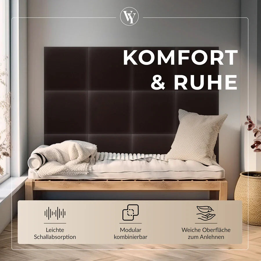 Wandkissen Quadrat | Dunkelbraun S03 Öko-Leder