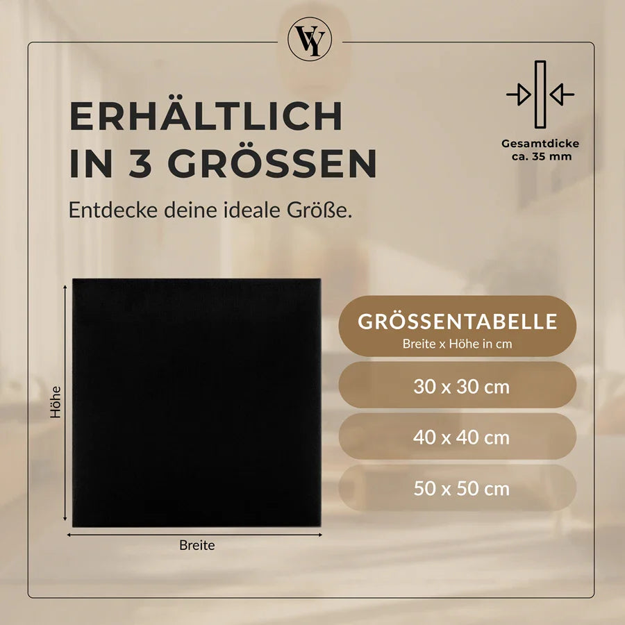 Wandkissen Quadrat | Schwarz T01 Velours