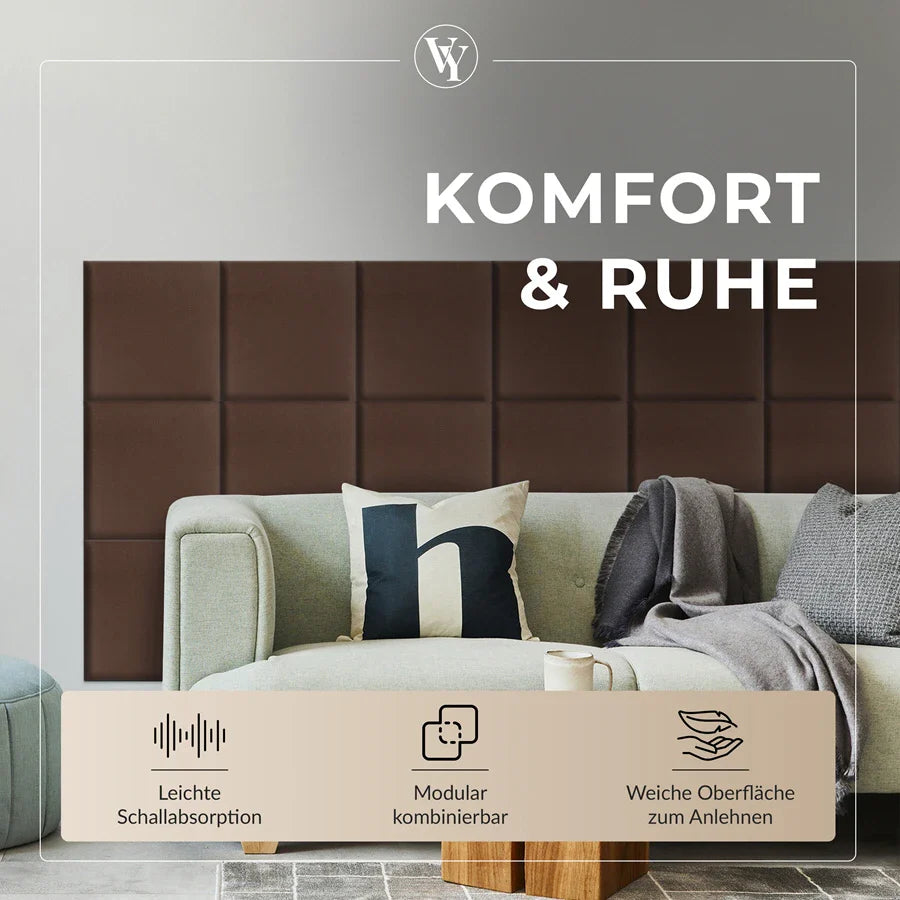 Wandkissen Quadrat | Braun T02 Velours