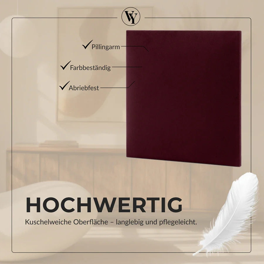 Wandkissen Quadrat | Bordeaux T03 Velours