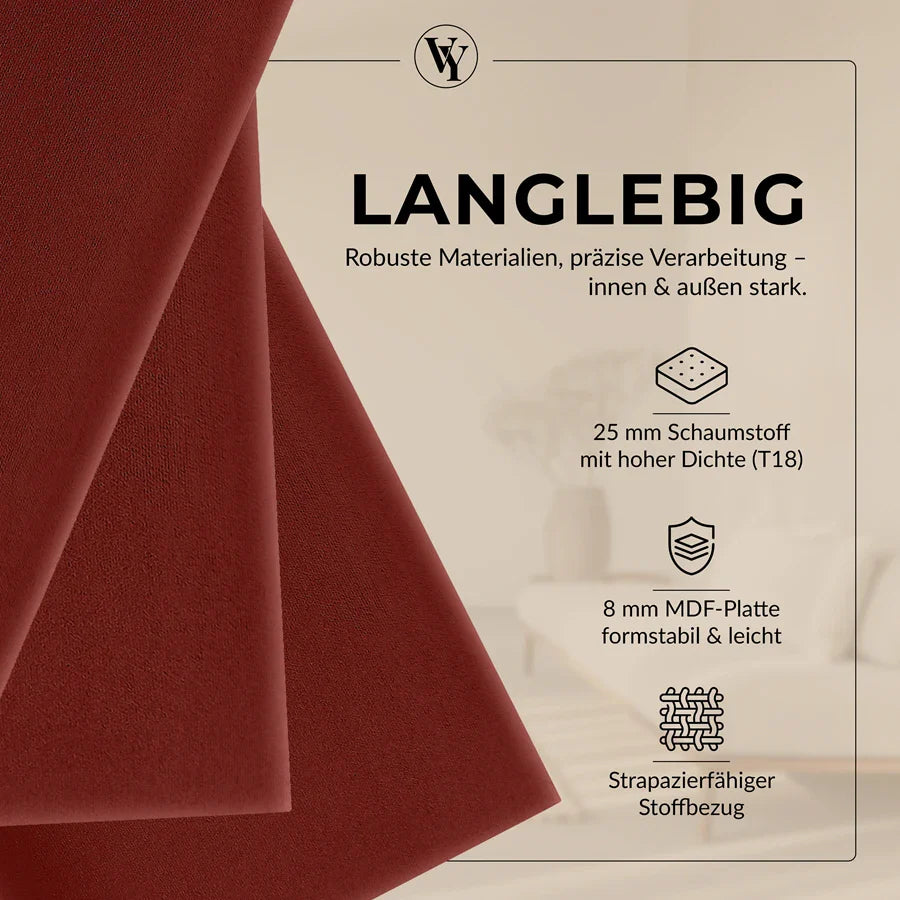 Wandkissen Quadrat | Bordeaux T03 Velours