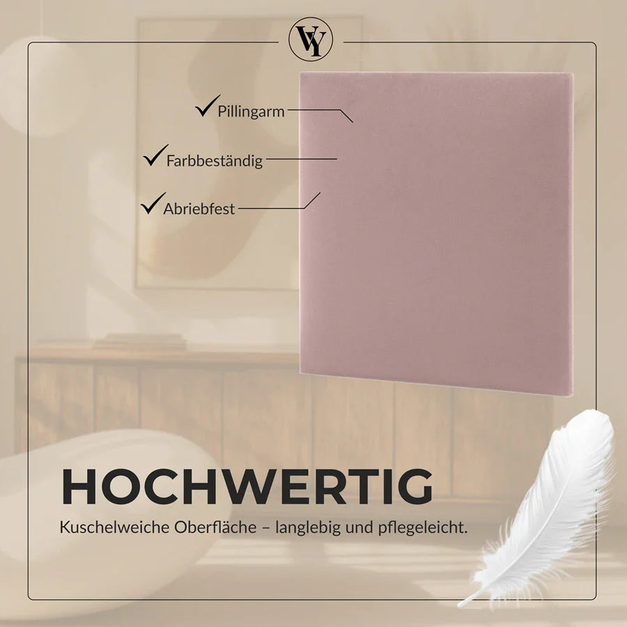 Wandkissen Quadrat | Rosa T05 Velours