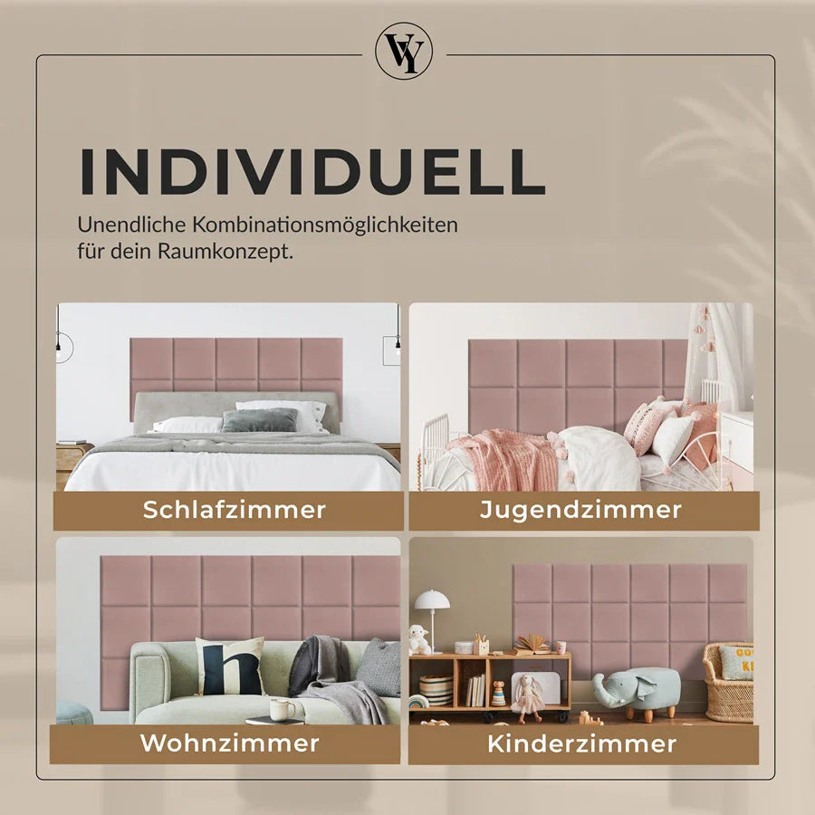 Wandkissen Quadrat | Rosa T05 Velours