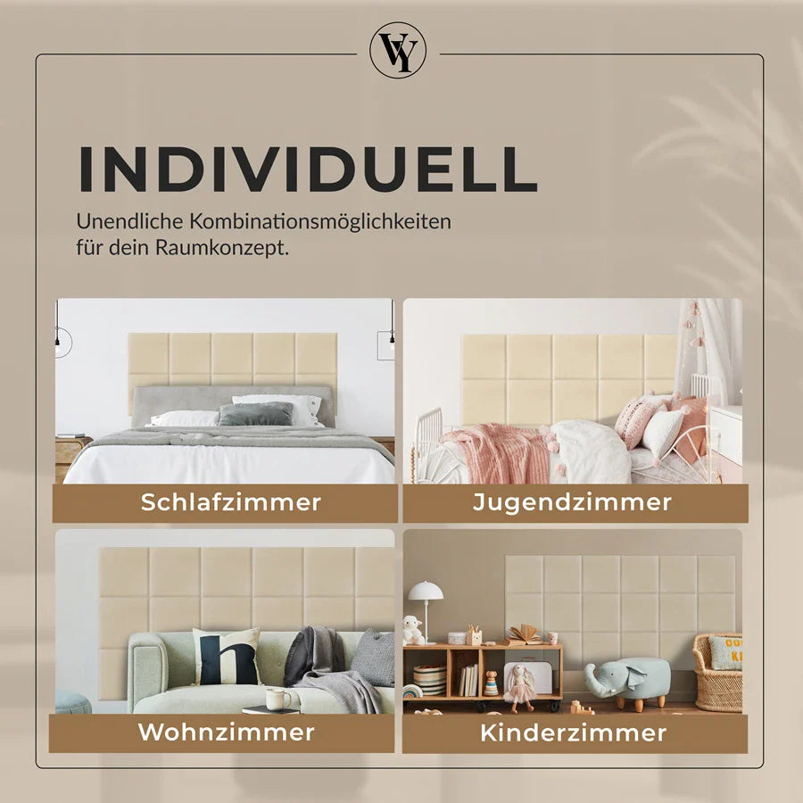 Wandkissen Quadrat | Ecru T07 Velours