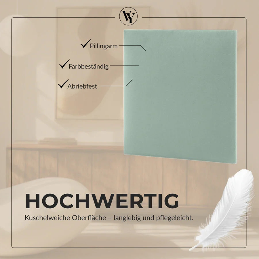 Wandkissen Quadrat | Mintgrün T08 Velours