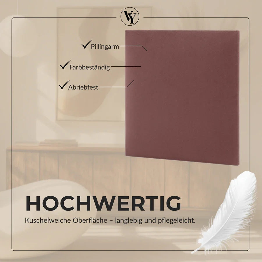 Wandkissen Quadrat | Altrosa T23 Velours