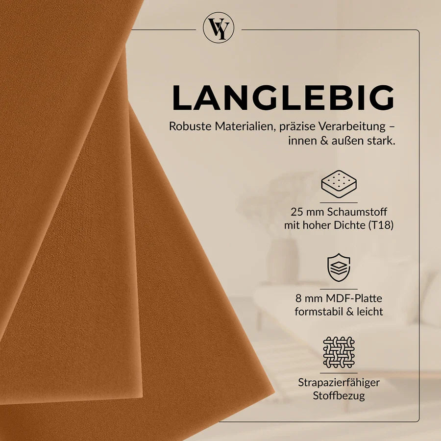 Wandkissen Quadrat | Ockerbraun T26 Velours