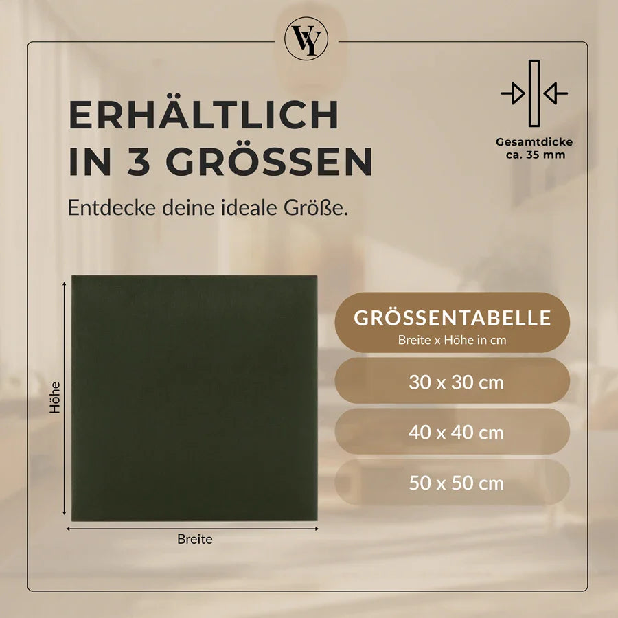 Wandkissen Quadrat | Khaki T27 Velours