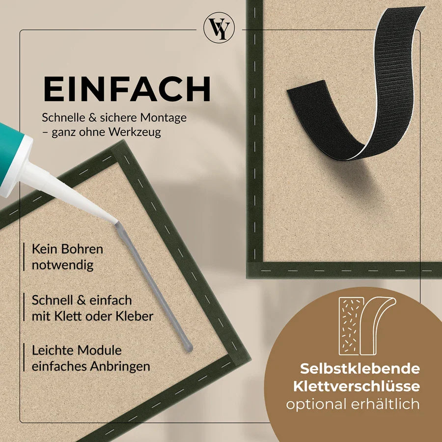 Wandkissen Quadrat | Khaki T27 Velours